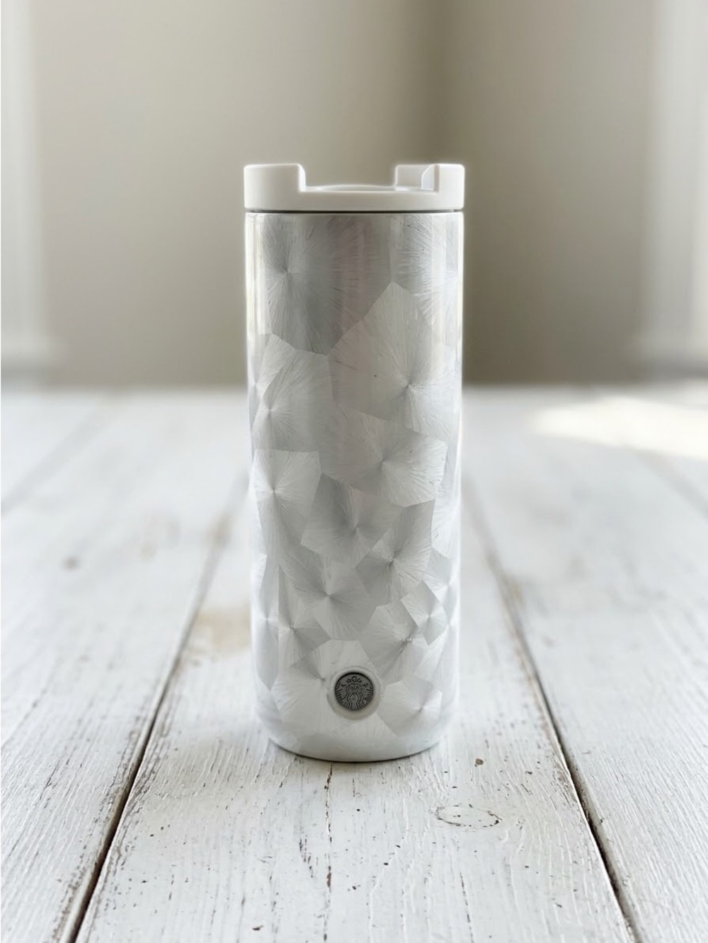 NWT Starbucks 2021 Winter Feather Pearl White Stainless Steel Tumbler 12oz